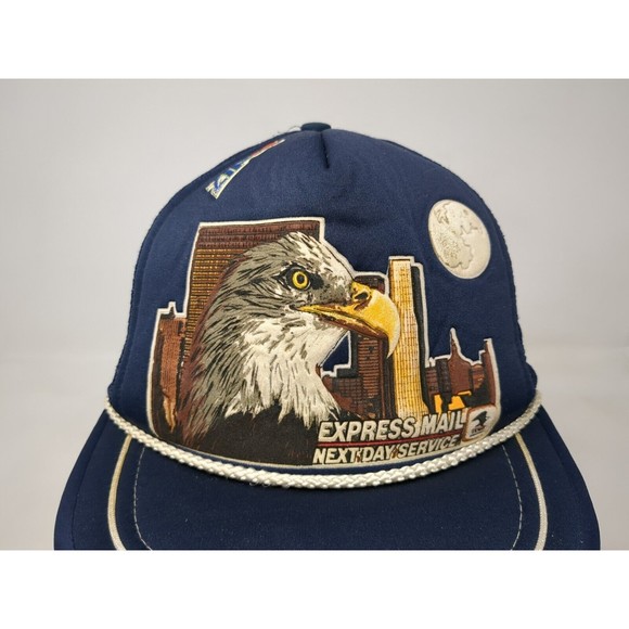 USPS Express Mail Next Day Service Snapback Trucker‎ Post Office US Hat Vintage - Picture 2 of 8